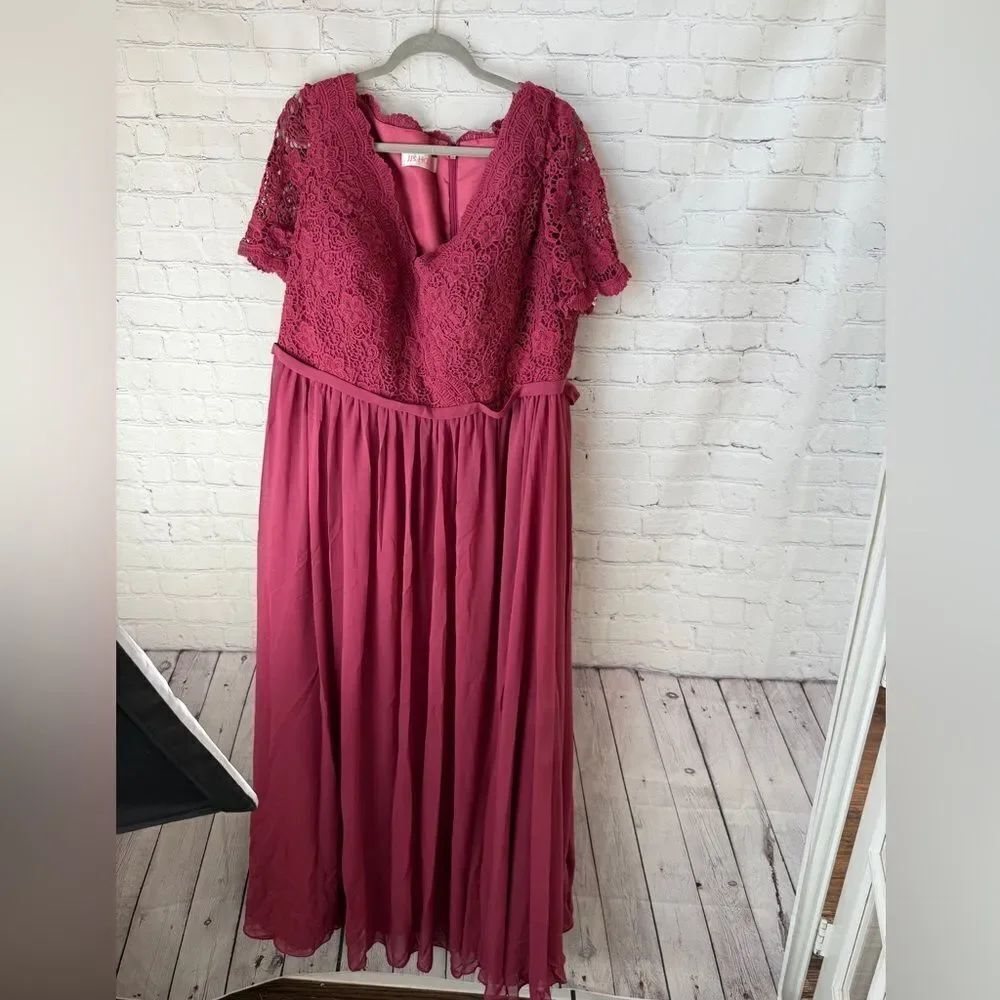 JJs House Lace Maxi Dress in Rich Burgundy NWT 24W